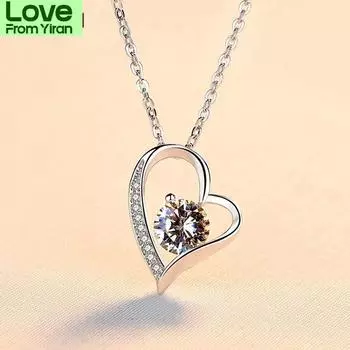 Новое женское ожерелье из стерлингового серебра 925 пробы, модное, любовь с первого взгляда, простота в форме сердца, девичья цепочка на ключицу, ювелирный подарок