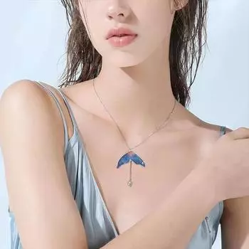Новое женское ожерелье, модное ювелирное изделие с хвостом кита, ожерелье с хвостом русалки, ювелирное изделие, подарочное ожерелье