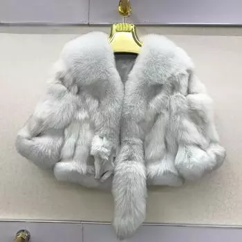 Новое женское пальто из натурального лисьего меха, зимнее женское короткое стильное пальто из 100% натурального лисьего меха, хорошее качество, куртка из натурального лисьего меха S розовый