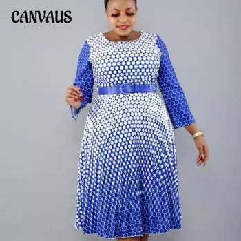 Новое женское платье больших размеров с круглым вырезом и рукавами Seven Point, плиссированное платье с большим качелями 2XL красный