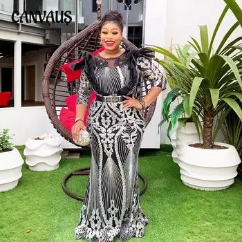 Новое женское платье больших размеров с бисером для рождественской вечеринки на Хэллоуин L синий