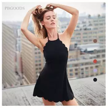 Новое женское платье чистого цвета на шнуровке с открытой спиной S чёрный