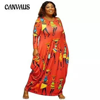 Новое женское платье макси с длинными рукавами и принтом больших размеров L белый