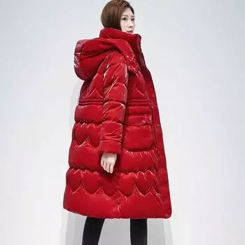 Новое женское яркое хлопковое пальто с пуховым принтом, зимняя толстая теплая куртка с подкладкой, высококачественное женское пальто Parker со съемным капюшоном L темно-зеленого