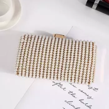 Новое женское вечернее платье с бриллиантами, свадебное платье, темперамент, элегантная модная вечерняя сумочка золотой