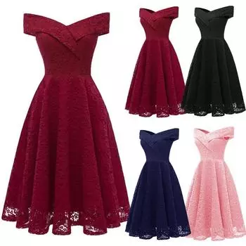 Новое женское вышитое винтажное кружевное платье с открытыми плечами с коротким рукавом повседневное вечернее элегантное XL розовый