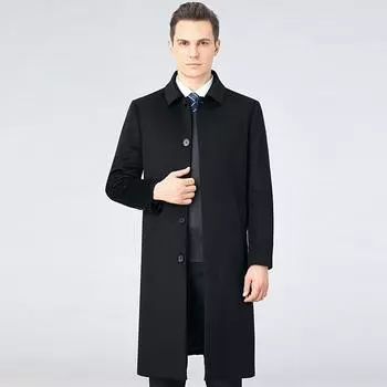 Новое зимнее длинное кашемировое пальто Daddy, белая куртка на утином пуху 170