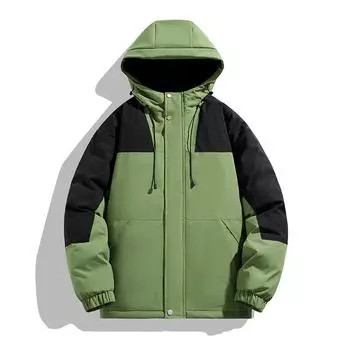 Новое зимнее мужское и женское модное брендовое пальто на хлопковой подкладке, плотное свободное пальто большого размера с капюшоном в американском тренде S белый