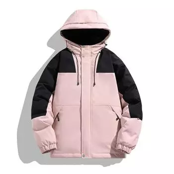 Новое зимнее мужское и женское модное брендовое пальто на хлопковой подкладке, плотное свободное пальто большого размера с капюшоном в американском тренде S белый