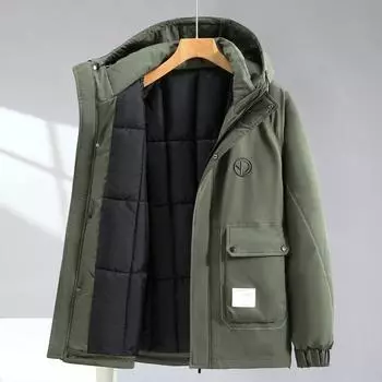 Новое зимнее мужское пальто с хлопковой подкладкой, утолщенное пальто больших размеров для мужчин, модная мужская одежда больших размеров, зимнее модное пальто с хлопковой подкладкой 10XL чёрный