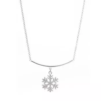 Новое зимнее ожерелье с подвеской в виде снежинки, персонализированное ожерелье для женщин