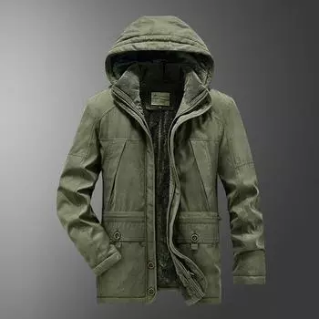 Новое зимнее пальто с хлопковой подкладкой для мужчин, пальто средней длины с капюшоном, зимнее повседневное пальто большого размера с эластичной хлопковой подкладкой для мужчин M
