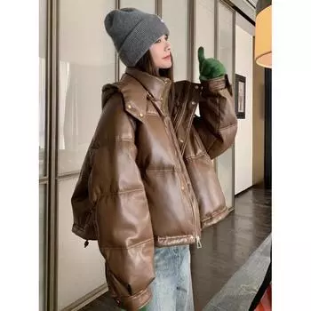 Новое зимнее утолщенное теплое хлопковое пальто в корейском стиле с капюшоном