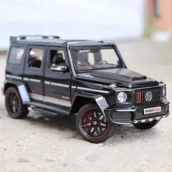 Новое Звездное Небо Топ 1:24 Mercedes-Benz Brabus G800 Высокоточная имитация литой металлической модели автомобиля со звуком и светом инерционная коллекционная игрушка в подарок мальчику чёрный