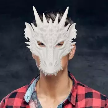 Новогоднее украшение Карнавал Хэллоуин Фестиваль Косплей Реквизит Маска Дракона Аниме Маскарад белый