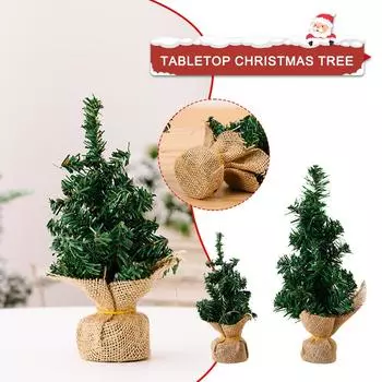 Новогоднее украшение Мини елка льняная новогодняя елка рождественская барная стойка настольное елочное украшение 30 см I1Q8 Green-20cm
