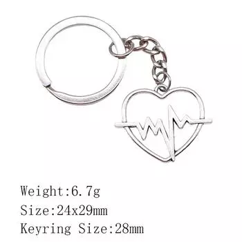 Новогодние эстетические брелки для ключей Пара Сердце Любовь Брелок для ключей Женские сумки Цепи для мужчин A20-1pcs-25x25mm