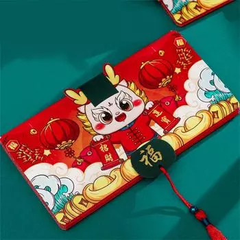 Новогодние красные конверты Утолщение Складывающиеся красные конверты Праздничные китайские традиционные подарки Ритуал Чувство красного конверта Качество