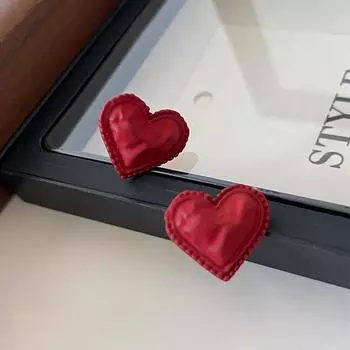 Новогодние красные серьги, модная атмосфера, высококачественные новогодние серьги, женские милые и симпатичные серьги-гвоздики Ankara Red Love