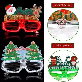 Новогодние мультяшные рождественские светящиеся очки со светодиодной подсветкой Санта-очки для взрослых и детей рождественские подарки для вечеринок фестиваль домашний декор B
