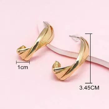 Новогодние новые ретро-серьги, геометрические серьги с переплетением, матовые серьги для женщин, высококачественные серьги для темперамента