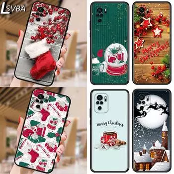 Новогодние подарки на Рождество для Xiaomi Redmi Note 10 10S 9 9T 9S 9Pro Max 8T 8Pro 8 7 6 5 Pro 5A 4X4 мягкий черный чехол для телефона Redmi Note4(32 64GB)