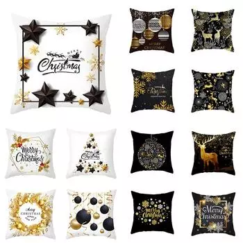 Новогодние рождественские украшения, чехол для подушки с рождественским принтом, украшение для дома, гостиной, дивана, декоративная подушка, наволочка 40X40CM