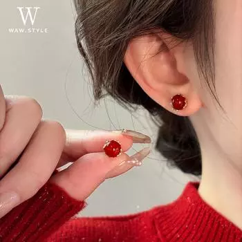 Новогодние серьги Агатовые серьги на год рождения Женские высококачественные легкие роскошные серьги 2025 Серьги