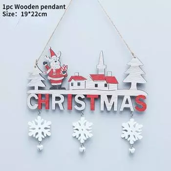 Новогодние украшения, Рождественский кулон, деревянная дверь, подвесные украшения, поделки, Рождественский подарок, Рождественское украшение для дома