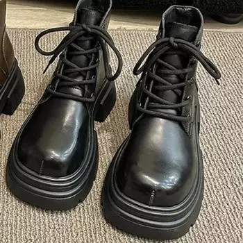 Новогодние женские осенне-зимние и осенние сапоги Женская обувь Толстая подошва Короткие сапоги Женские сапоги 35-40 35