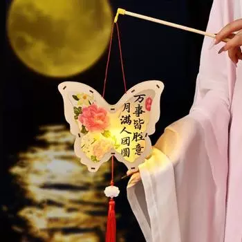 Новогодний фонарь светодиодный светящийся кролик фонарь DIY бумажное ремесло фестиваль ночь A