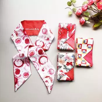 Новогодний маленький шарф, завязанный на сумке-хвосте, украшение из ленты для подарочной коробки