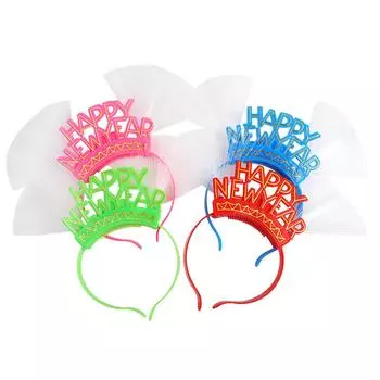 Новогодний оптоволоконный головной убор с обручем на голову для праздничной вечеринки, реквизит, детская светящаяся повязка на голову
