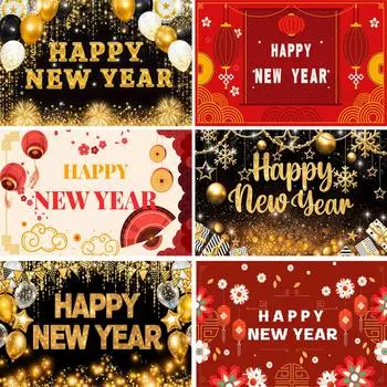 Новогодний праздник вечеринка фон ткань флаг подвесное украшение One Size