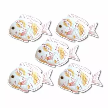 Новогодний японский маленький морской лещ Арита праздничный маленький набор подарочной коробки столовые приборы, столовые приборы, тарелка, лещ, амулет, посуда, (белый), белый