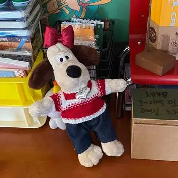 Новогодний рождественский красный свитер любовное ожерелье ремонт собачка кукла, милая игрушка щенок-пилот кукла 23cm