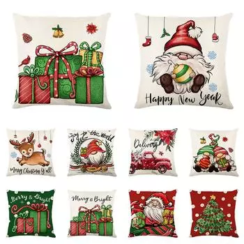Новогодний Рождественский подарок Санта-Клаус карлик с принтом наволочка для дома, гостиной, украшения дивана, наволочка 40X40CM