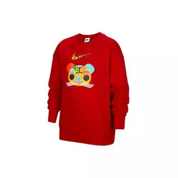 Новогодний теплый пуловер Nike CNY Series на флисовой подкладке, детские топы, красный DR1855-687 L