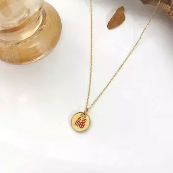 Новогодний знак зодиака Сяофу Бык Ожерелье Год Быка Праздничная ключичная цепочка Женская тенденция