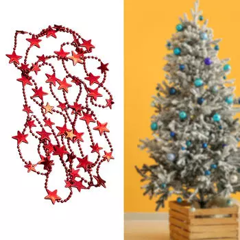 Новогодняя елка бусины гирлянда рождественский декор пятиконечная звезда украшения принадлежности износостойкие подвесные
