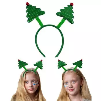 Новогодняя елочная повязка на голову с блестками для взрослых и подростков, праздничная повязка на голову, блестящие повязки на голову, цветной обруч для волос