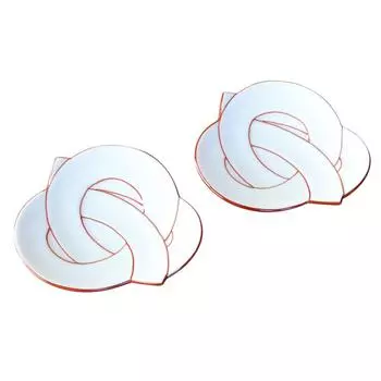 Новогодняя маленькая тарелка 11 см, набор из 2 столовых приборов, японская столовая посуда, талисманы на удачу, арита, вермилион, мусуби, пара маленьких тарелок