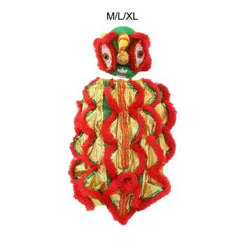 Новогодняя одежда для кошек и собак Одежда для танцев льва для тематической вечеринки Косплей Праздник L