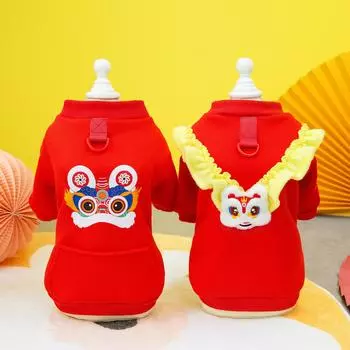 Новогодняя одежда для собак, осенне-зимняя куртка для маленьких и средних собак, жилет для домашних животных, наряды XS красный