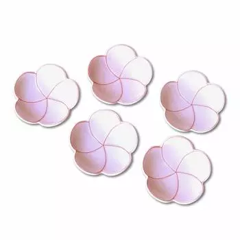 Новогодняя посуда Японская посуда Маленькая тарелка 9 см Plum Lucky Charm Arita Ware Koume Маленькая тарелка Набор из 5 штук в подарочной коробке (розовый) розовый
