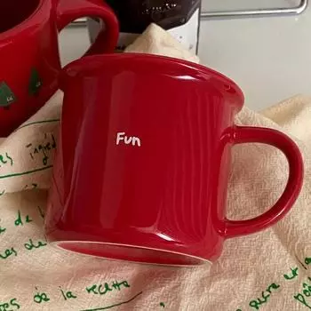 Новогодняя рождественская красная керамическая кружка простая мультяшная машинка чашка для воды кофе подарок ss Hot 270ml чёрный