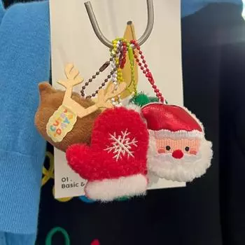 Новогодняя рождественская плюшевая кукла игрушка кавайный Санта-Клаус лось снеговик перчатки брелок рождественская подвеска украшение сувениры для вечеринки A1