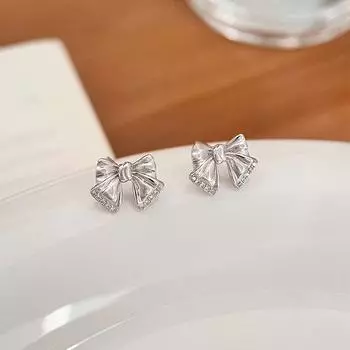 Новогодняя серия «Бант» Серьги Ожерелье Японский и Корейский Стиль Ins Кольцо Браслет Тенденция