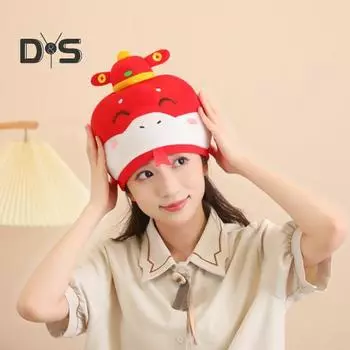 Новогодняя шапка фотореквизит удачи форма змеи костюм для косплея на вечеринку год змеи теплый мультяшный головной убор красный