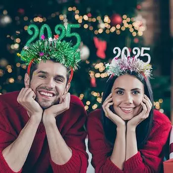 Новогодняя вечеринка Рейв Новогодние резинки для волос Блестящие красочные повязки на голову Персонажи